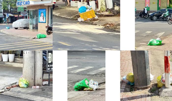 Hình ảnh rác thải tại một số phường thuộc TP Buôn Ma Thuột (cũ) sáng 28/6.