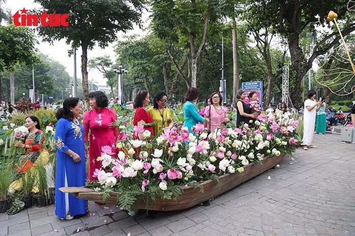 Các tiểu cảnh hoa sen trở thành điểm check-in được nhiều người yêu thích.