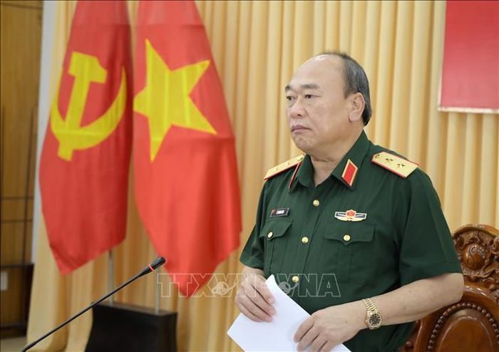 Trung tướng Lê Quang Đạo, Phó Tổng Tham mưu trưởng Quân đội Nhân dân Việt Nam phát biểu tại buổi làm việc.