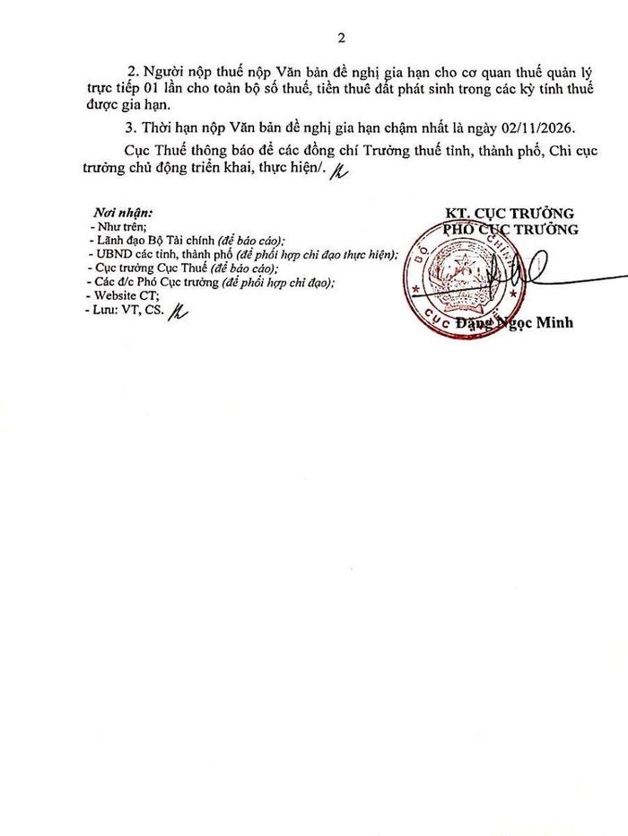 Trước đó, Bộ Tài chính ước tính tổng số thuế và tiền thuê đất được gia hạn theo chính sách này khoảng 125.000 tỷ đồng. Mức này cao hơn khoảng 10.000 tỷ đồng so với năm ngoái.