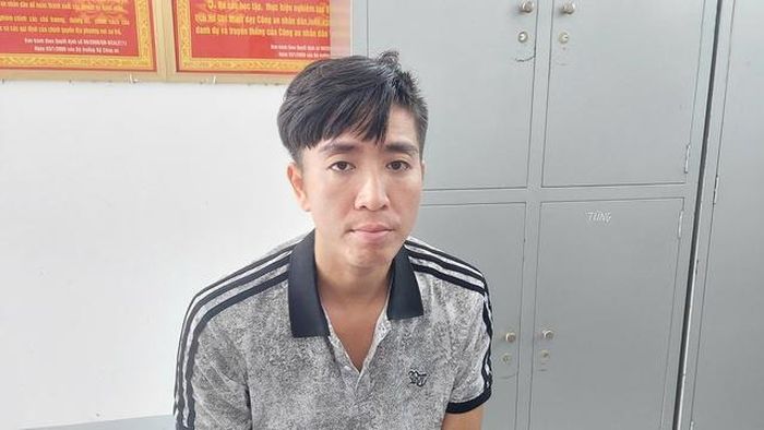 Đối tượng Sang tại cơ quan công an. Ảnh: Công an tỉnh Đồng Tháp.