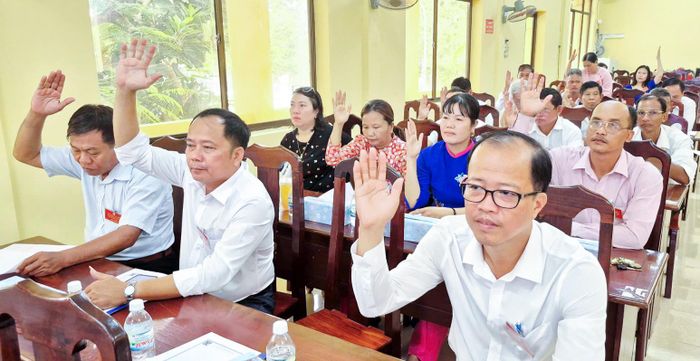 Đại biểu biểu quyết thông qua nhiều nội dung quan trọng.