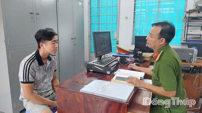 Đối tượng Phạm Đăng Sang tại cơ quan chức năng.