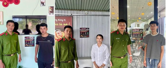 Công an xã Sông Vàng đẩy mạnh tuyên truyền cho chủ các quán cà phê không tổ chức cá độ bóng đá trong mùa World Cup 2026.