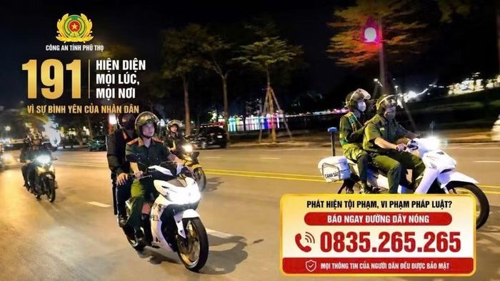 Tổ công tác 191 hiện diện mọi lúc, mọi nơi vì sự bình yên của nhân dân tỉnh Phú Thọ.