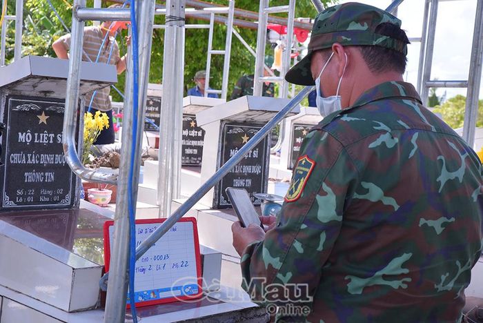 Từng ngôi mộ chưa xác định thông tin được lấy số mã hóa theo đúng quy định.
