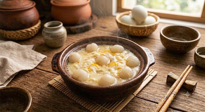 Trứng vịt chưng long nhãn phù hợp cho người mất ngủ, suy nhược thần kinh.