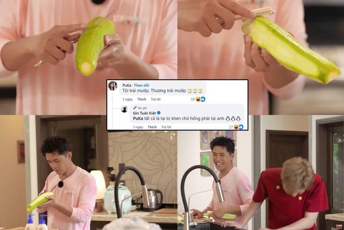 Puka va phải màn gọt mướp cồng kềnh của Gin Tuấn Kiệt. Thấy vậy, anh liền biện minh tất cả là tại bị CODY Nam Võ... khen.