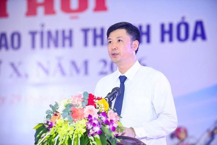 Ông Lê Văn Trung, Giám đốc Sở VHTTDL Thanh Hóa, báo cáo tổng kết công tác tổ chức Đại hội