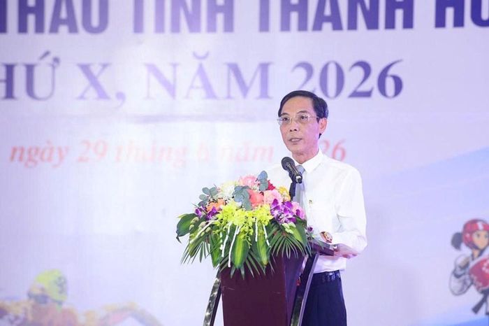 Ông Đầu Thanh Tùng, Phó Chủ tịch UBND tỉnh phát biểu bế mạc Đại hội Thể dục thể thao tỉnh Thanh Hóa lần thứ X năm 2026