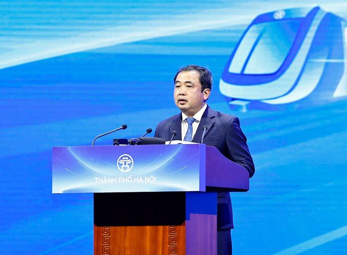 Bí thư Thành ủy Hà Nội Trần Đức Thắng phát biểu. Ảnh: Doãn Tấn - TTXVN