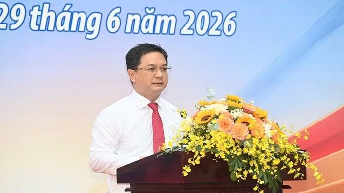 Phó Chủ tịch Ủy ban nhân dân Thành phố Hồ Chí Minh Nguyễn Mạnh Cường phát biểu tại lễ khai mạc. (Ảnh: QUỐC THANH)