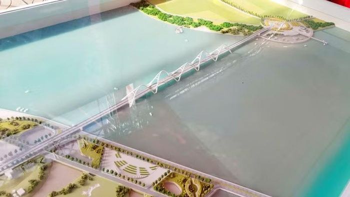 Mô phỏng công trình cầu trên tuyến đường bộ ven biển, kết nối từ An Biên đến Rạch Giá.
