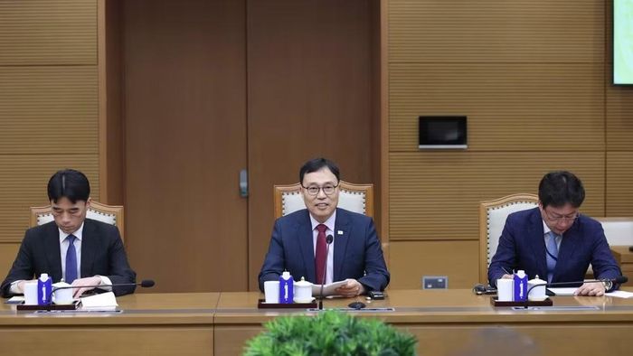  Đại sứ Hàn Quốc tại Việt Nam Choi Young Sam phát biểu ý kiến tại buổi tiếp. (Ảnh: VGP/Nhật Bắc) 
