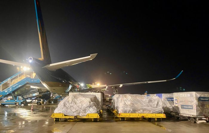 Với kinh nghiệm vận chuyển hàng hóa hỗ trợ trước đây, Vietnam Airlines có thể triển khai thực hiện rất nhanh chóng. Ảnh: VNA