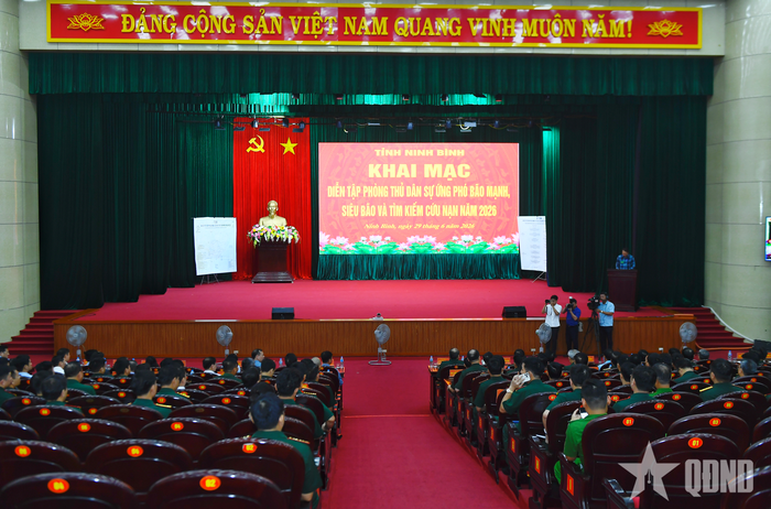  Quang cảnh khai mạc diễn tập. Ảnh: TUẤN HUY