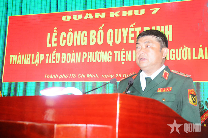 Trung tướng Lê Xuân Thế phát biểu chỉ đạo tại buổi lễ. 