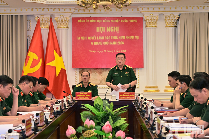  Đại tướng Nguyễn Trọng Nghĩa phát biểu chỉ đạo hội nghị. 