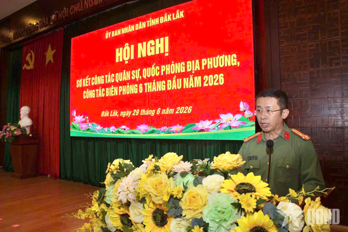  Đại diện Công an tỉnh Đắk Lắk tham gia phát biểu. 
