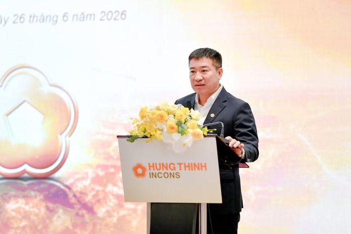 Ông Nguyễn Đình Trung – Chủ tịch Hội đồng quản trị Hưng Thịnh Incons phát biểu tại Đại hội