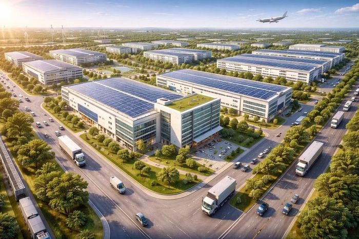 Phối cảnh KCN Tiên Lãng 1 nằm trong Khu Kinh tế ven biển phía Nam Hải Phòng mới được khởi công tháng 1/2026.