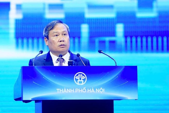  Chủ tịch UBND TP Hà Nội Vũ Đại Thắng phát biểu khai mạc hội nghị. Ảnh: BTC.