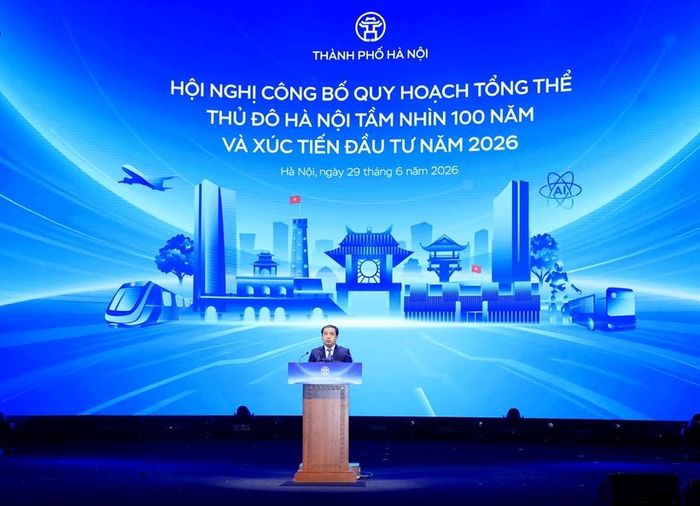  Bí thư Thành ủy Hà Nội Trần Đức Thắng phát biểu tại hội nghị. Ảnh: HNM.