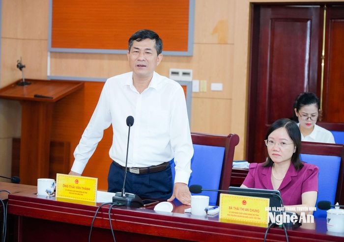Phó Chủ tịch UBND tỉnh Thái Văn Thành phát biểu tại hội nghị. Ảnh: TL