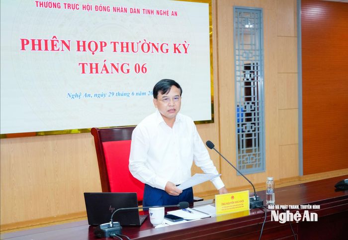 Phó Chủ tịch HĐND tỉnh Nguyễn Như Khôi phát biểu kết luận hội nghị. Ảnh: TL