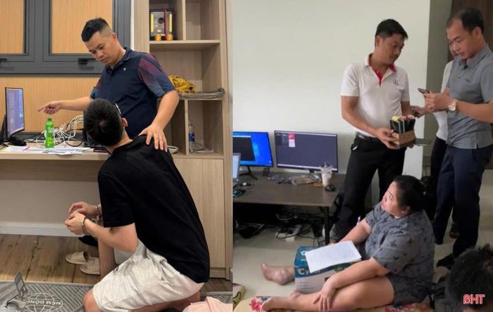  Các đối tượng bị bắt giữ khi đang thực hiện các hành vi phạm tội. 