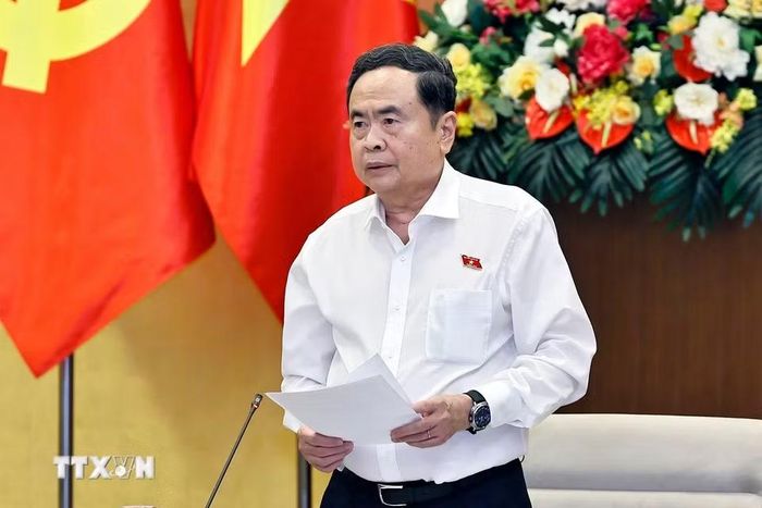 Chủ tịch Quốc hội Trần Thanh Mẫn phát biểu. (Ảnh: Doãn Tấn/TTXVN)