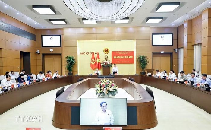 Chủ tịch Quốc hội Trần Thanh Mẫn phát biểu. (Ảnh: Doãn Tấn/TTXVN)