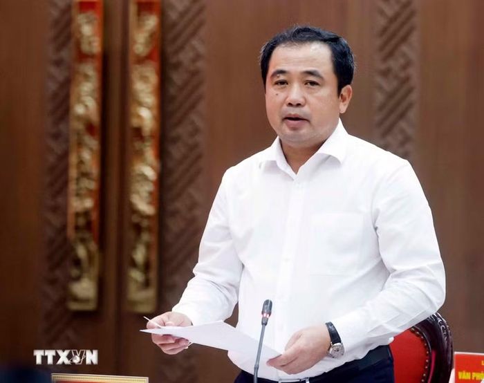 Đồng chí Trần Đức Thắng, Ủy viên Bộ Chính trị, Bí thư Thành ủy Hà Nội phát biểu. (Ảnh: Thống Nhất/TTXVN)