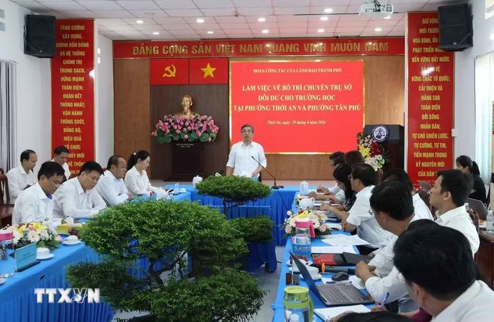 Quang cảnh buổi làm việc. (Ảnh: Thu Hoài/TTXVN)
