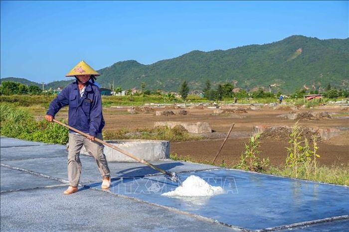 Hiện nay chỉ còn những lao động cao tuổi tham gia sản xuất ở làng muối Châu Hạ.
