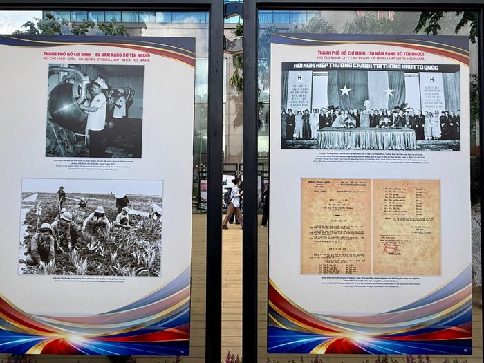 Không gian trưng bày 185 hình ảnh, tư liệu về hành trình 50 năm thành phố vinh dự mang tên Chủ tịch Hồ Chí Minh.