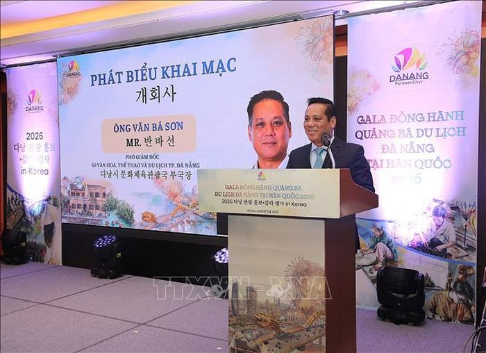 Ông Văn Bá Sơn, Phó Giám đốc Sở Văn hóa, Thể thao và Du lịch thành phố Đà Nẵng phát biểu tại sự kiện.