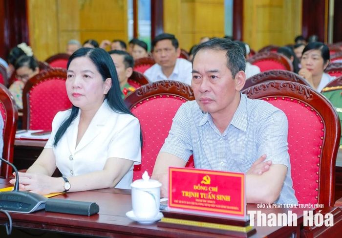 Đồng chí Trịnh Tuấn Sinh, Phó Bí thư Tỉnh ủy, Chủ tịch Ủy ban MTTQ tỉnh dự tại điểm cầu Thanh Hóa.