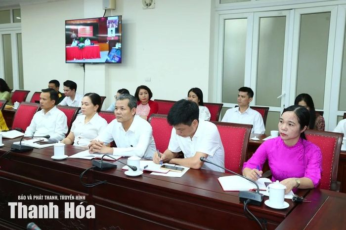 Các đại biểu dự hội nghị tại điểm cầu Thanh Hóa.