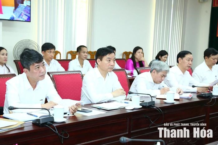 Các đại biểu dự hội nghị tại điểm cầu Thanh Hóa.