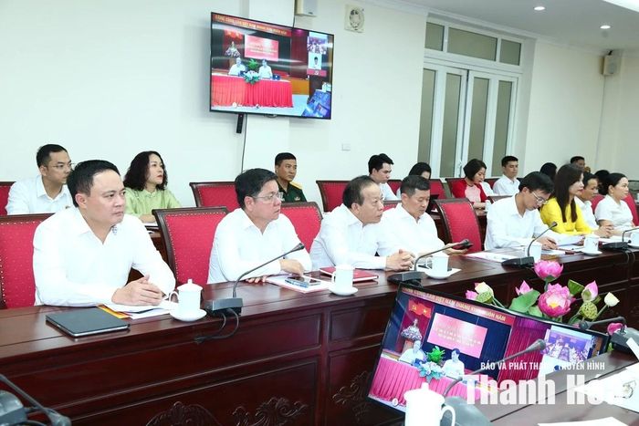Các đại biểu dự hội nghị tại điểm cầu Thanh Hóa.