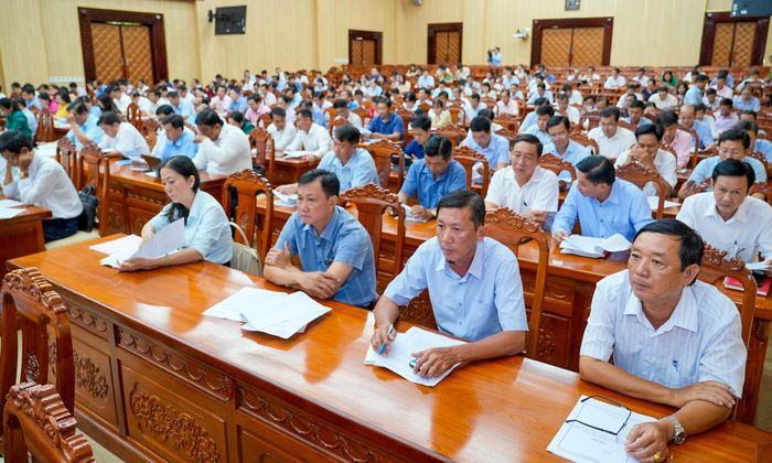 Đại biểu dự hội nghị tại điểm cầu Tỉnh ủy An Giang.