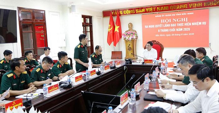 Đại tá Phương Nam Ký phát biểu tại hội nghị. 
