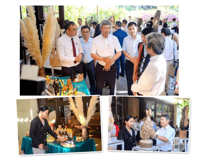 Sản phẩm làm từ cây quế được trưng bày tại Resoft Furama Đà Nẵng. Ảnh: PHAN VINH