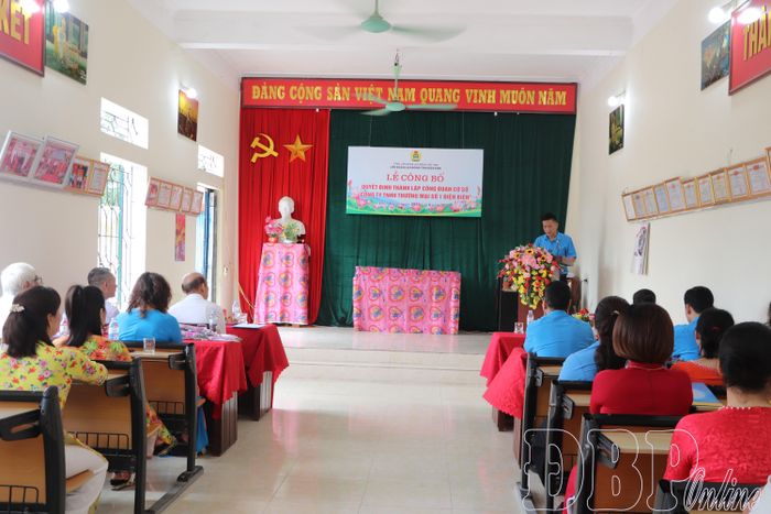 Lễ công bố quyết định thành lập công đoàn cơ sở.