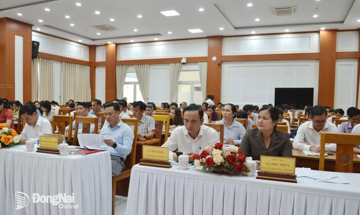 Các đại biểu dự hội nghị tại điểm cầu Đồng Nai. Ảnh: Phương Hằng