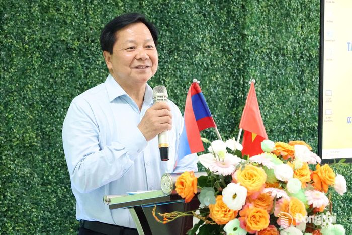 Thành ủy viên, Phó Chủ tịch HĐND thành phố Trần Văn Mi phát biểu tại buổi làm việc tại Công ty Cổ phần thực phẩm Cô Cô Việt Nam (phường Hố Nai). Ảnh: Hồ Thảo