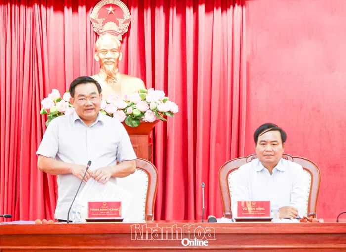 Đồng chí Trịnh Minh Hoàng phát biểu tại buổi làm việc.