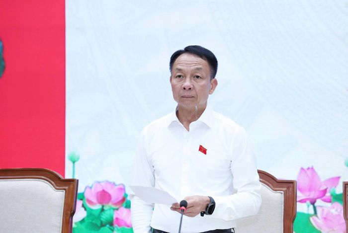 Đồng chí Vũ Quỳnh Khánh - Ủy viên Ban Thường vụ Tỉnh ủy, Phó Chủ tịch Thường trực HĐND tỉnh phát biểu kết thúc phiên thảo luận.