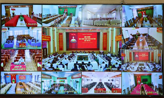 Hội nghị truyền hình trực tiếp tới trụ sở Đảng ủy các xã, phường, đặc khu trên địa bàn tỉnh